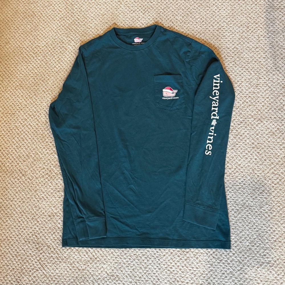 Vineyard Vines Santa Hat Whale, Long Sleeve Tee